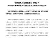 A股公司突然公告：董事长被证监会立案！