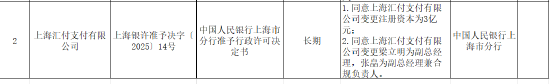 汇付支付获批变更注册资本为3亿元 第1张